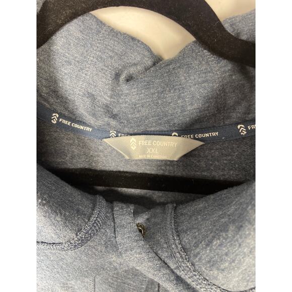 Free Country, Size XXL, Blue Snap Jacket Sweatshirt, Pockets, Flattering Seams - Picture 4 of 7